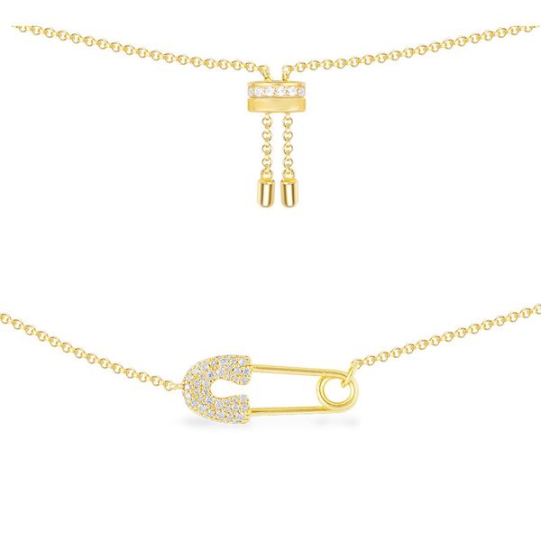 sljely fashion design 925 sterling silver yellow gold color safety pin pendant necklace simple adjust clavicle chain for women
sljely fashion design 925 sterling silver yellow gold color safety pin pendant necklace simple adjust clavicle chain for women