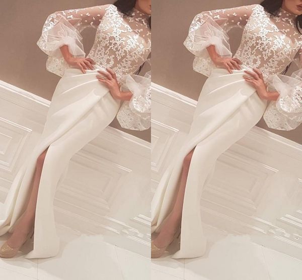 boho illusion long sleeve prom dresses mermaid dress with slit 3d floral applique lace high neck dresses evening wear formal dress party, Black
boho illusion long sleeve prom dresses mermaid dress with slit 3d floral applique lace high neck dresses evening wear formal dress party, Black