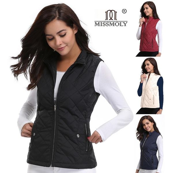 women's sleeveless cotton warm jackets zipper stand collar lightweight quilted casual ladies' polyester red vest coat autumn, Black;white
women's sleeveless cotton warm jackets zipper stand collar lightweight quilted casual ladies' polyester red vest coat autumn, Black;white