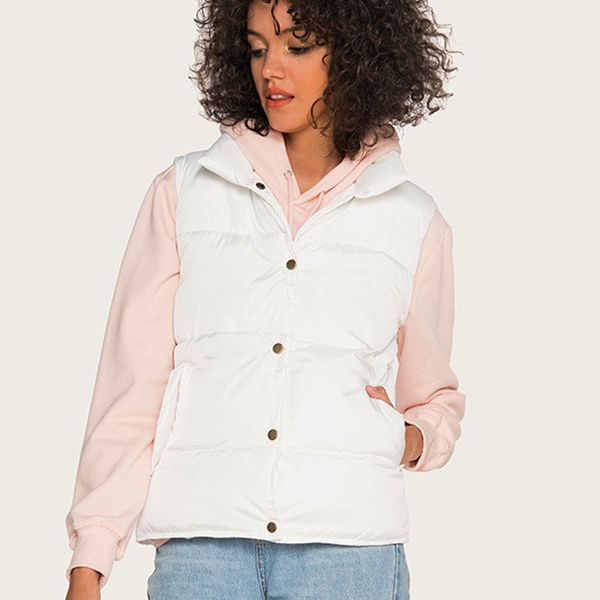 autumn winter women vest light warm stand collar waistcoat solid slim wild cotton coat female sleeveless zip jacket pocket, Black;white
autumn winter women vest light warm stand collar waistcoat solid slim wild cotton coat female sleeveless zip jacket pocket, Black;white