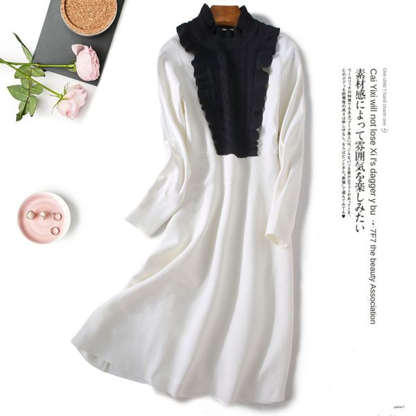 womens designer fan season elegant wooden ear small high collar pullover slim knit dress femaleh, Black;brown
womens designer fan season elegant wooden ear small high collar pullover slim knit dress femaleh, Black;brown