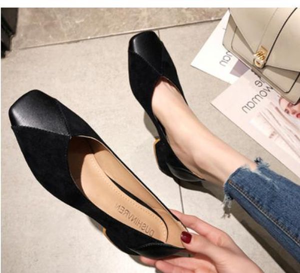 2019 women's shoes in spring and autumn with new style middle heel coarse heel square head suede@43, Black
2019 women's shoes in spring and autumn with new style middle heel coarse heel square head suede@43, Black