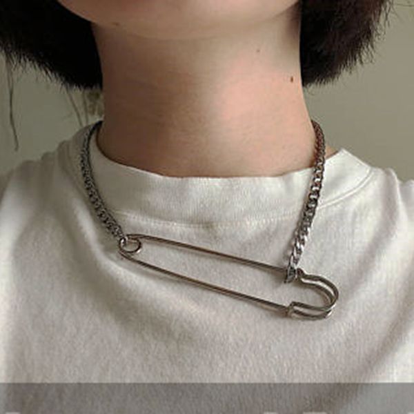 stainless steel men women punk metal link chains choker collar exagerate gothic pendant collar necklace, Silver
stainless steel men women punk metal link chains choker collar exagerate gothic pendant collar necklace, Silver