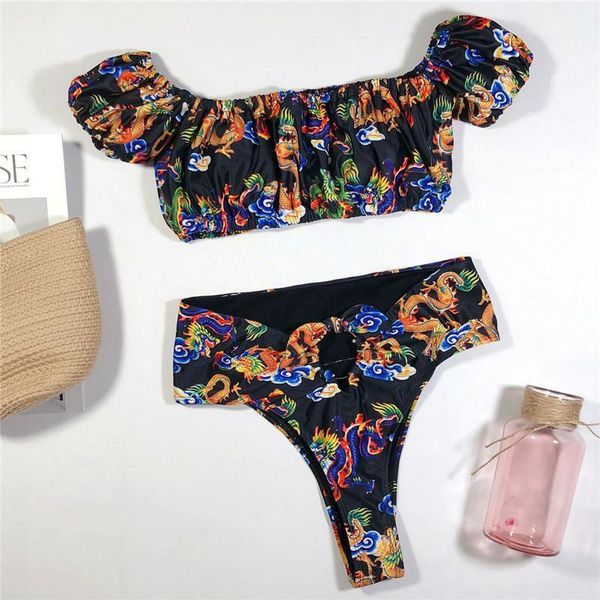 piece bikinis new style summer women designer clothes 20ss women designer swimsuits off-shoulder dragon pattern two, White;black
piece bikinis new style summer women designer clothes 20ss women designer swimsuits off-shoulder dragon pattern two, White;black