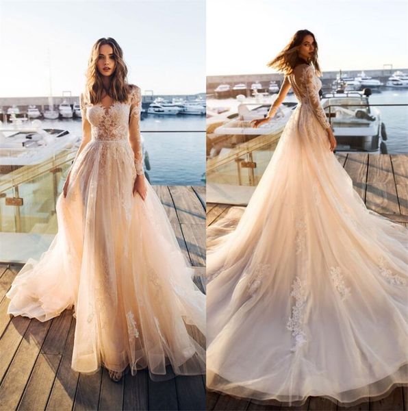 gorgeous lace wedding dresses scoop long sleeves bridal gown abiti da sposa bohemian bride dress customized vintage summer dress, White
gorgeous lace wedding dresses scoop long sleeves bridal gown abiti da sposa bohemian bride dress customized vintage summer dress, White