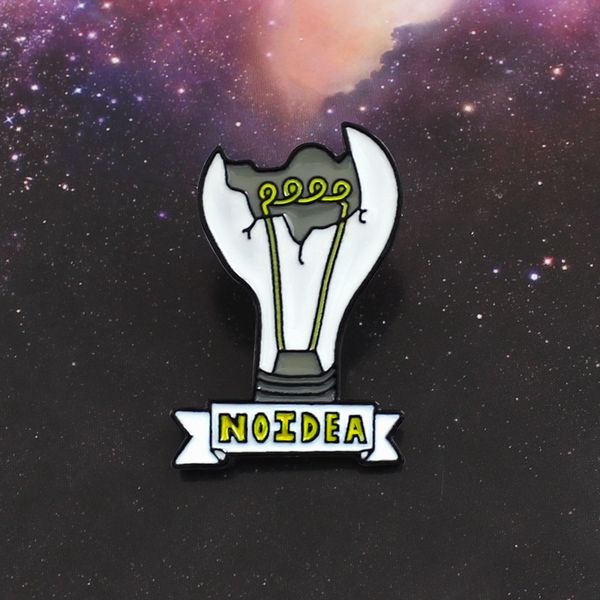 broken light bulb filament brooch personality creative interesting decoration special cartoon lapel denim "noidea" pins enamel, Gray
broken light bulb filament brooch personality creative interesting decoration special cartoon lapel denim "noidea" pins enamel, Gray