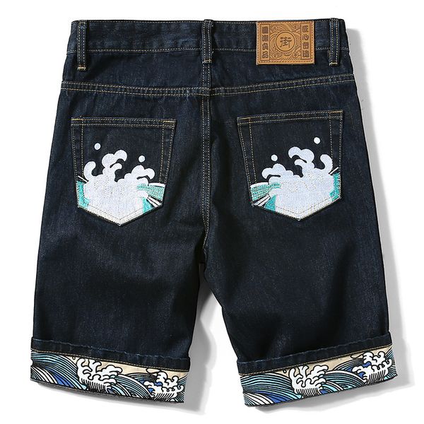 denim shorts men's capris fashion brand chinese embroidery guochao large loose summer print straight tube jeans, Blue
denim shorts men's capris fashion brand chinese embroidery guochao large loose summer print straight tube jeans, Blue