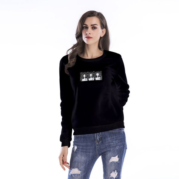 autumn women round collar sweatshirt printed sweatshirt black white ladies long sleeve pullover
autumn women round collar sweatshirt printed sweatshirt black white ladies long sleeve pullover