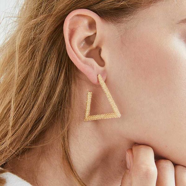 aensoa vintage gold color geometric triangle hoop earrings statement metal big loop earrings for women girl fashion jewelry gift, Golden;silver
aensoa vintage gold color geometric triangle hoop earrings statement metal big loop earrings for women girl fashion jewelry gift, Golden;silver