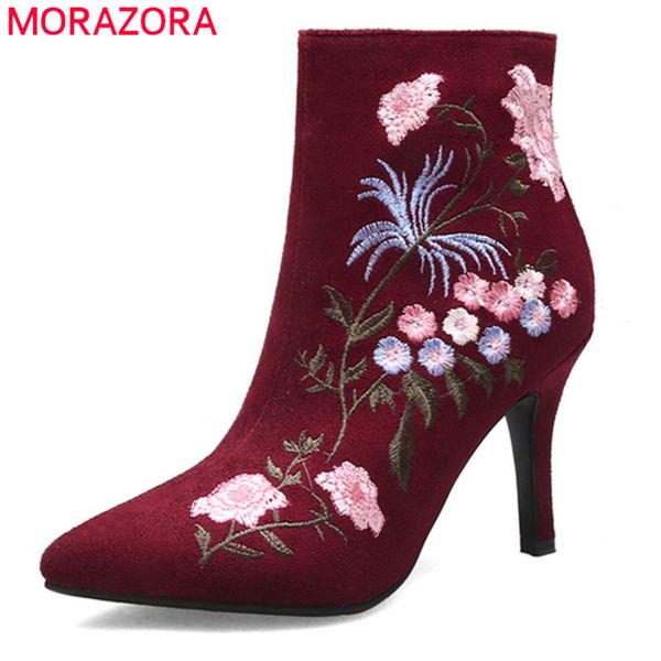 morazora 2020 new arrival women ankle boots flock embroider high heels party wedding shoes autumn winter short boots female, Black
morazora 2020 new arrival women ankle boots flock embroider high heels party wedding shoes autumn winter short boots female, Black
