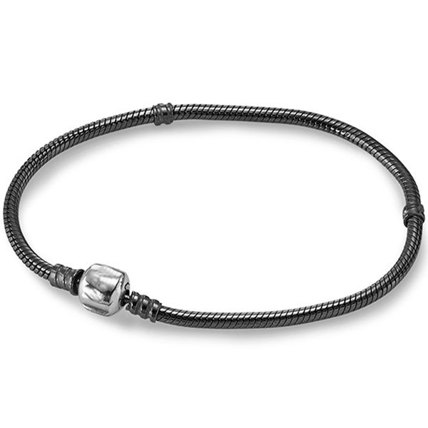new 925 sterling silver bracelet oxidised snake chain lobster barrel clasp bracelet bangle fit bead charm diy europe jewelry, Black
new 925 sterling silver bracelet oxidised snake chain lobster barrel clasp bracelet bangle fit bead charm diy europe jewelry, Black