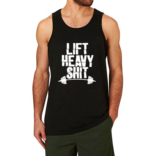 summer men's lift heavy shit workout fitness tank men funny printed cotton top, White;black
summer men's lift heavy shit workout fitness tank men funny printed cotton top, White;black