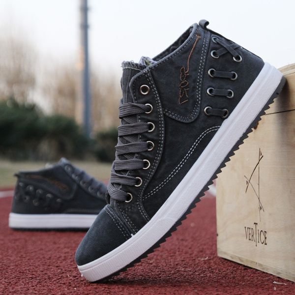 fashion denim men canvas shoes high help casual men shoes summer breathable plimsolls male footwear lace-up man flat 567, Black
fashion denim men canvas shoes high help casual men shoes summer breathable plimsolls male footwear lace-up man flat 567, Black