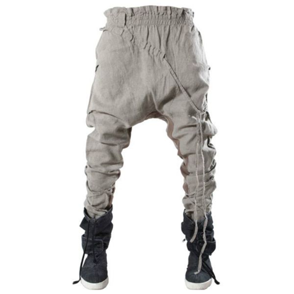 europe and the united states hair stylist loose harem pants male cotton line elastic pants men's personality haren, Black
europe and the united states hair stylist loose harem pants male cotton line elastic pants men's personality haren, Black
