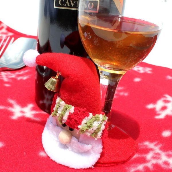 

Christmas Santa Claus Dinner Goblet Wine Cup Glass Mat Pad Table Decor Gift