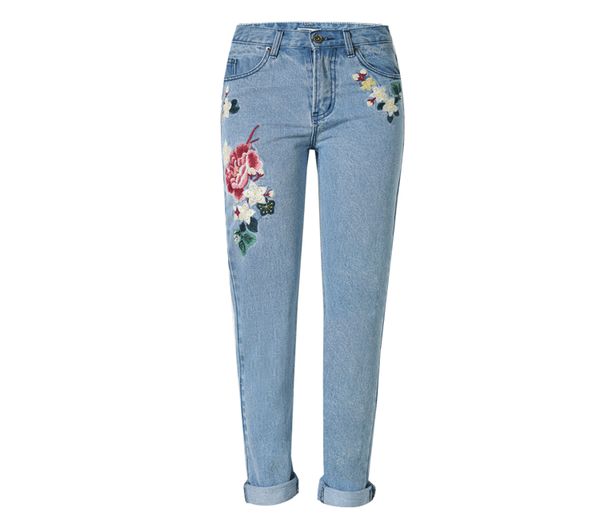 vintage 3d rose flower embroidered jeans women plus size loose boyfriend jeans for women casual long baggy straight denim pants, Blue
vintage 3d rose flower embroidered jeans women plus size loose boyfriend jeans for women casual long baggy straight denim pants, Blue