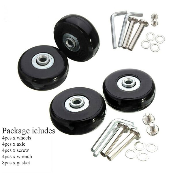 4pcs solid silent durable mute flexible practical screw travel with repair tool accessories replacement roller luggage wheel, Black
4pcs solid silent durable mute flexible practical screw travel with repair tool accessories replacement roller luggage wheel, Black