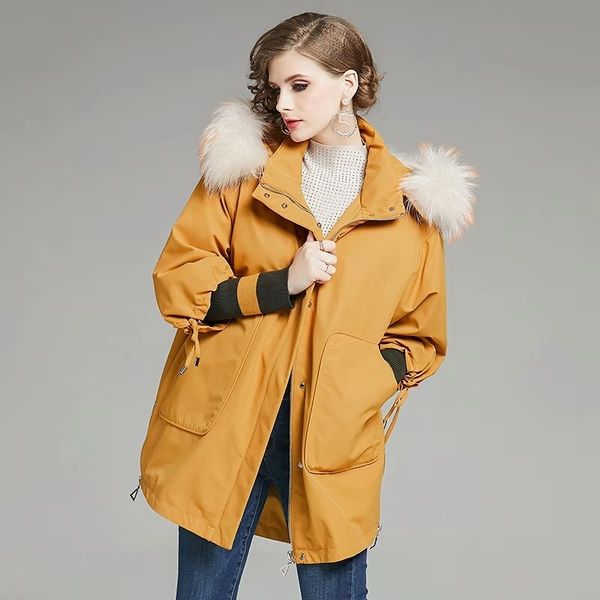 women real raccoon dog fur hood down jacket luxury designer 90% white duck down filled parka jackets liner detachable yellow short coat ml, Black
women real raccoon dog fur hood down jacket luxury designer 90% white duck down filled parka jackets liner detachable yellow short coat ml, Black