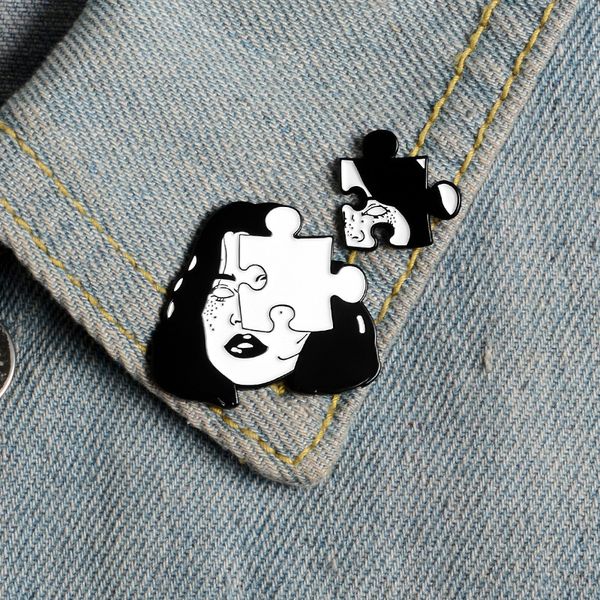 cartoon girl avatar puzzle brooches for women dark system character enamel pin jewelry clothes bag badges accessories trinkets, Gray
cartoon girl avatar puzzle brooches for women dark system character enamel pin jewelry clothes bag badges accessories trinkets, Gray