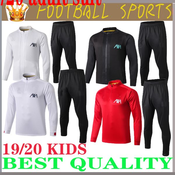 

2019 2020 new kid training uit kit occer uniform cu tomize 19 20 childen football track uit long zipper jacket training uit, Black;red