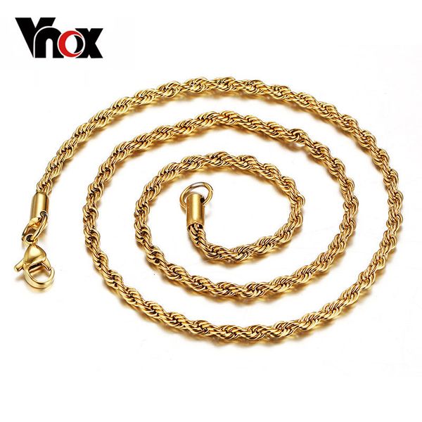 vnox 20/24inch twist necklace stainless steel rope chain 3mm gold-color diy pendant ing, Silver
vnox 20/24inch twist necklace stainless steel rope chain 3mm gold-color diy pendant ing, Silver