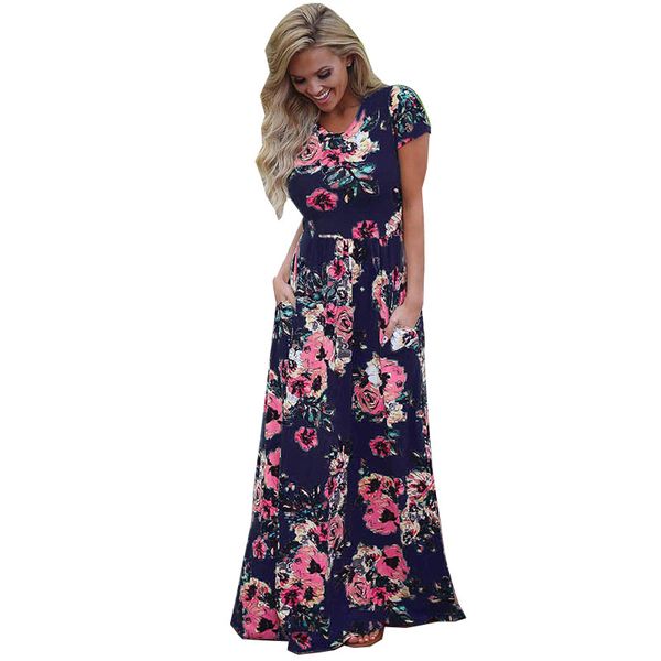 women bohemia floral print long dress women short sleeve o neck beach boho long dress loose maxi dress vestido, Black;gray
women bohemia floral print long dress women short sleeve o neck beach boho long dress loose maxi dress vestido, Black;gray