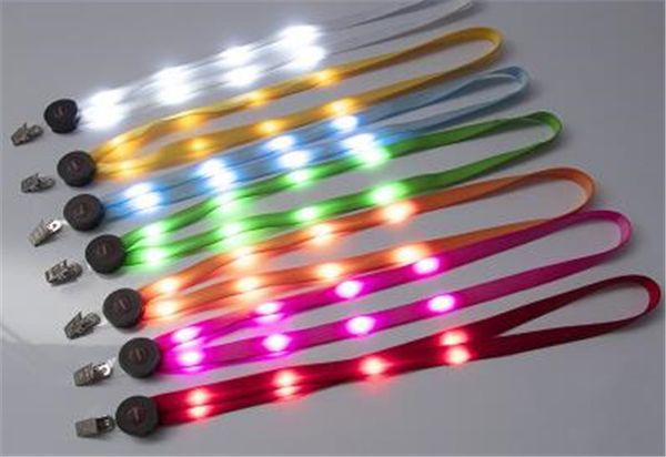 Led Light Up Lanyard Key Chain Id Keys Holder 3 Modes Flashing Hanging Rope 7 Colors