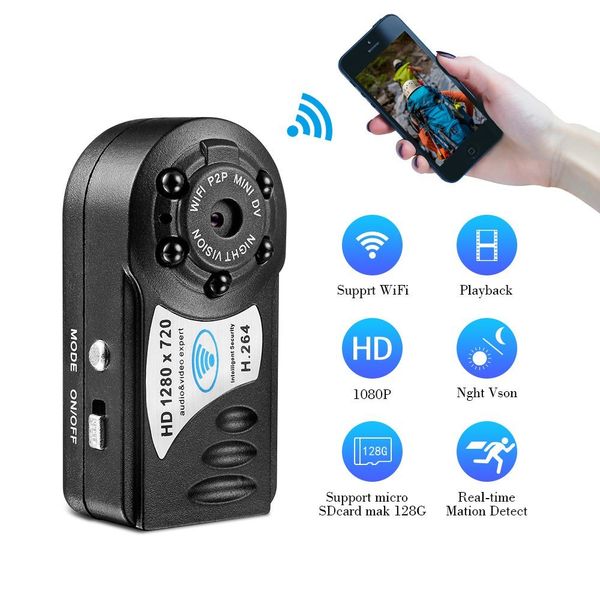 HD мини камера Q8 Wifi IP видеокамера 720P инфракрасного ночного видения DV DVR спорта каме
HD мини камера Q8 Wifi IP видеокамера 720P инфракрасного ночного видения DV DVR спорта каме