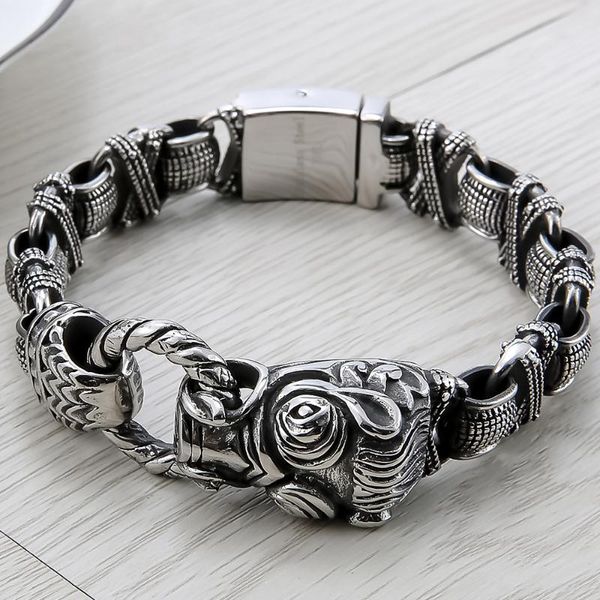 cool animal bracelet for men cast metal 316l stainless steel heavy charm link chain mens bracelets male jewelry dropshippng, Black
cool animal bracelet for men cast metal 316l stainless steel heavy charm link chain mens bracelets male jewelry dropshippng, Black