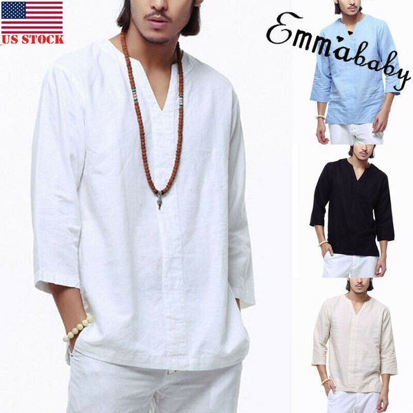 2020 men fashion cotton linen short sleeve shirt summer cool loose casual shirts v-neck holiday daily, White;black
2020 men fashion cotton linen short sleeve shirt summer cool loose casual shirts v-neck holiday daily, White;black