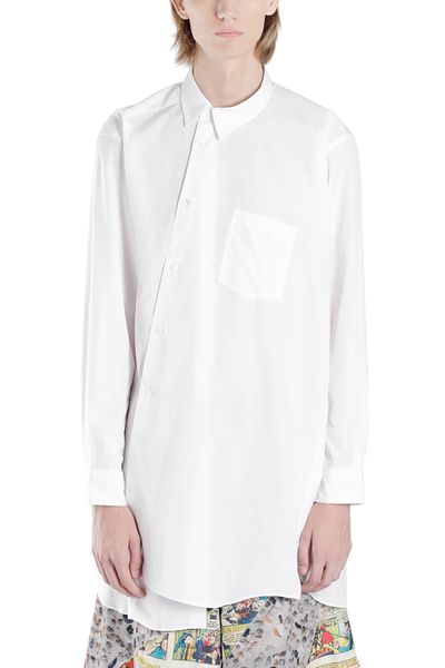 s~5xl new men's fashion asymmetrical deconstruction of hem irregular original designer plus size shirt, White;black
s~5xl new men's fashion asymmetrical deconstruction of hem irregular original designer plus size shirt, White;black