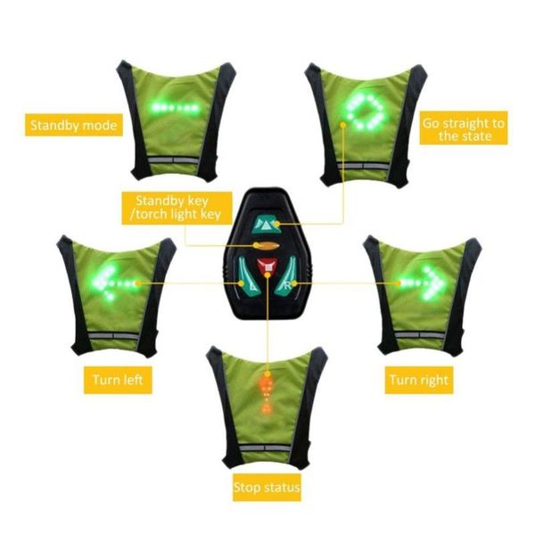 wireless control led turn signal reflective cycling vest safety running night high visibility, Black
wireless control led turn signal reflective cycling vest safety running night high visibility, Black