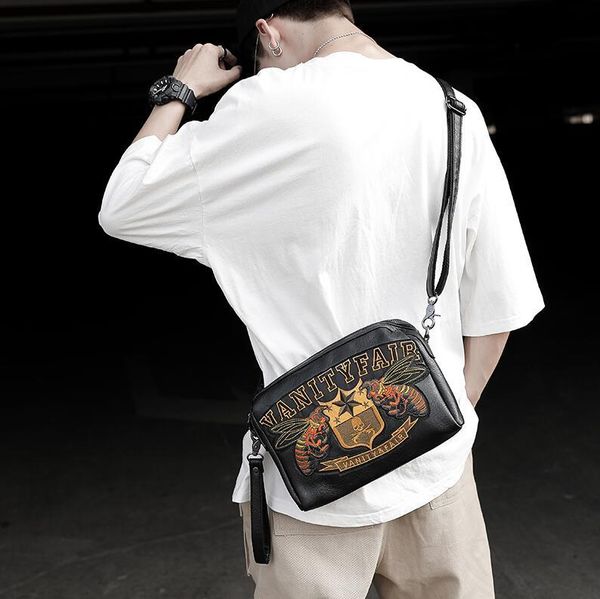 wholesale men handbag street trend leather Messenger bag exquisite embroidery fashion shoulder bag outdoor sports leisure leather bag, Black(boutique box)
wholesale men handbag street trend leather Messenger bag exquisite embroidery fashion shoulder bag outdoor sports leisure leather bag, Black(boutique box)