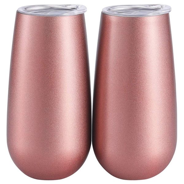 2 packs double-insulated stemless champagne flutes wine tumbler,6 oz unbreakable cocktail cups reusable champagne toasting
2 packs double-insulated stemless champagne flutes wine tumbler,6 oz unbreakable cocktail cups reusable champagne toasting