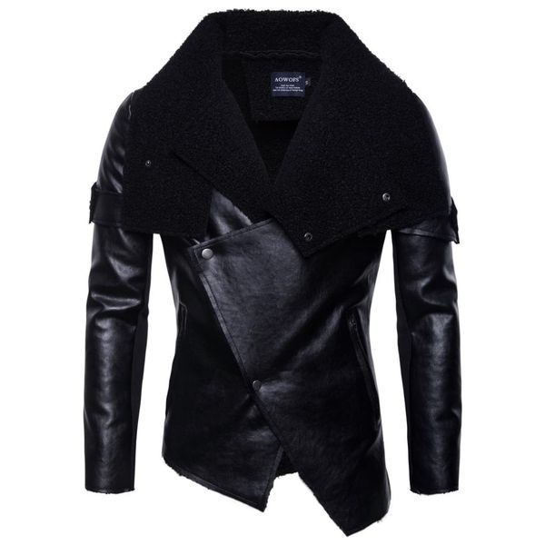 ouma 2018 autumn clothing foreign trade new style men locomotive leather coat cool irregular punk leather jacket coat b038, Black
ouma 2018 autumn clothing foreign trade new style men locomotive leather coat cool irregular punk leather jacket coat b038, Black