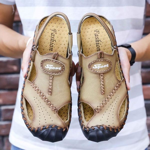 classic men's sandals summer soft sandals comfortable men shoes genuine leather big size soft outdoor men roman, Black
classic men's sandals summer soft sandals comfortable men shoes genuine leather big size soft outdoor men roman, Black
