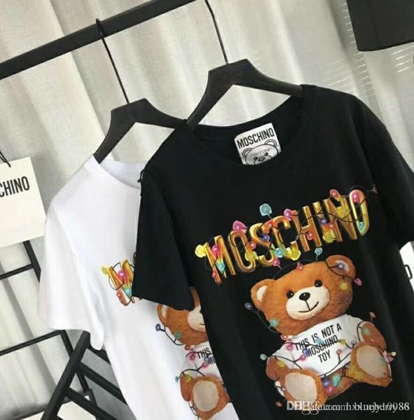 2019 new t shirt female lights teddy bear leisure t-shirt casual short sleeve o neck tshirts, White
2019 new t shirt female lights teddy bear leisure t-shirt casual short sleeve o neck tshirts, White
