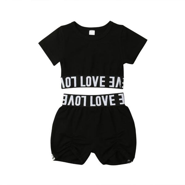2pcs kids baby girls clothes crop letter t-shirt + pants shorts summer outfits set, White
2pcs kids baby girls clothes crop letter t-shirt + pants shorts summer outfits set, White