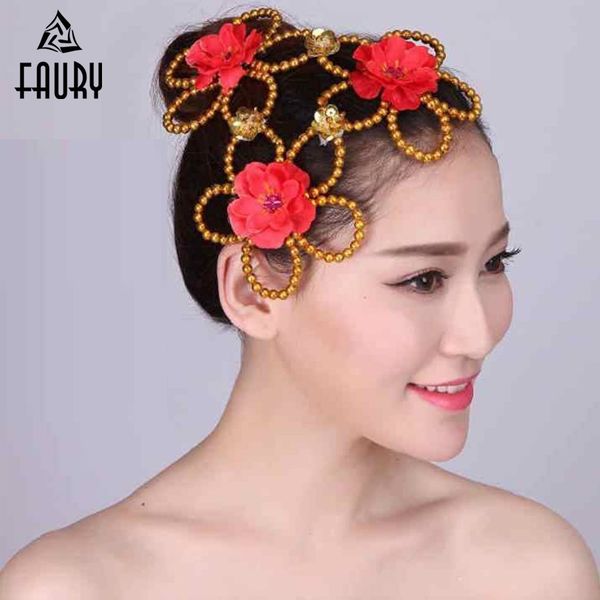 dance headwear flower stage headwear dance classical stage show flower yangge, Black;red
dance headwear flower stage headwear dance classical stage show flower yangge, Black;red