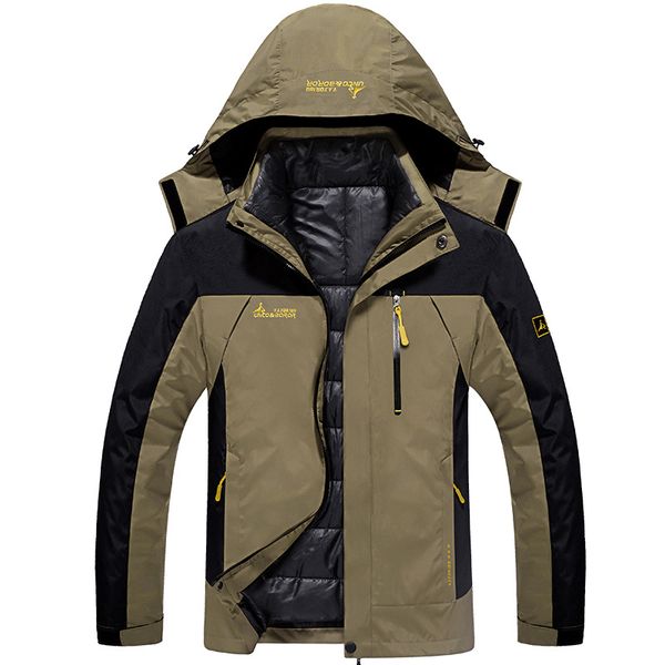 men's outdoor hiking jacket men winter 2 in 1 down jacket climbing trekking windbreaker waterproof mountain skiing snow jackets, Blue;black
men's outdoor hiking jacket men winter 2 in 1 down jacket climbing trekking windbreaker waterproof mountain skiing snow jackets, Blue;black
