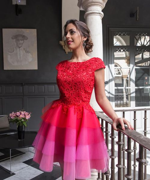 red 2019 elegant cocktail dresses a-line cap sleeves short mini tulle lace party plus size homecoming dresses, White;black
red 2019 elegant cocktail dresses a-line cap sleeves short mini tulle lace party plus size homecoming dresses, White;black