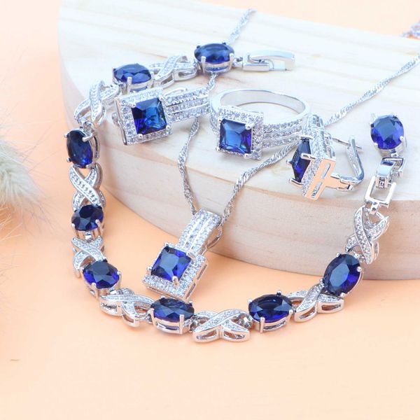blue cubic zirconia silver 925 bridal jewelry sets women wedding jewelry ring earrings bracelets pendant&necklace set gift box, Slivery;golden
blue cubic zirconia silver 925 bridal jewelry sets women wedding jewelry ring earrings bracelets pendant&necklace set gift box, Slivery;golden