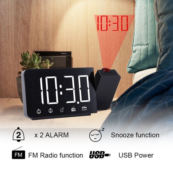 projection alarm clock digital alarm clock with snooze fm function led display electronic for bedroom office
projection alarm clock digital alarm clock with snooze fm function led display electronic for bedroom office