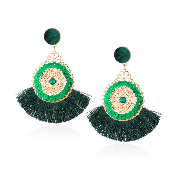 bohemian sequined alloy disc earrings ethnic tassel earrings, ladies lady, female tassels, hand-drawing retro drape earrings, je, Silver
bohemian sequined alloy disc earrings ethnic tassel earrings, ladies lady, female tassels, hand-drawing retro drape earrings, je, Silver