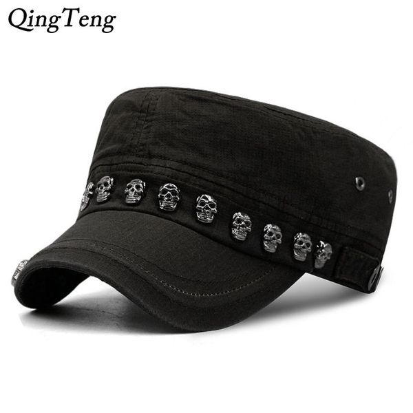 hip hop skull flat hats punk rivet ring men army hat cool woman casual baseball cap brand fitted hats 2018 new year's gift, Black;white
hip hop skull flat hats punk rivet ring men army hat cool woman casual baseball cap brand fitted hats 2018 new year's gift, Black;white