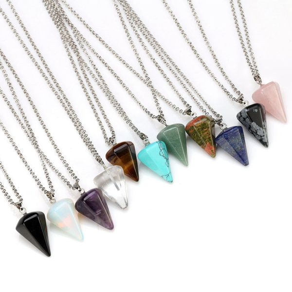 Colorful Boho Natural Cone Crystal Pendant Quartz Chakra Healing Stone Reiki Necklace Fashion Women Girls Jewelry
Colorful Boho Natural Cone Crystal Pendant Quartz Chakra Healing Stone Reiki Necklace Fashion Women Girls Jewelry