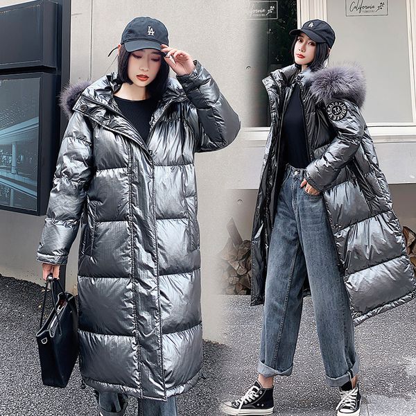 cotton women's long section fashion large fur collar thickening bright down jacket cotton trade foreign large size winter coat, Black
cotton women's long section fashion large fur collar thickening bright down jacket cotton trade foreign large size winter coat, Black