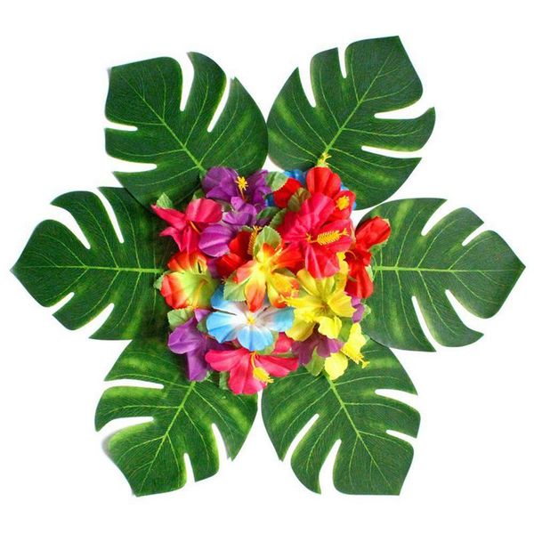 30pcs artificial tropical palm leaves & 24 pcs flower hawaiian jungle beach theme family garden wedding party table d
30pcs artificial tropical palm leaves & 24 pcs flower hawaiian jungle beach theme family garden wedding party table d