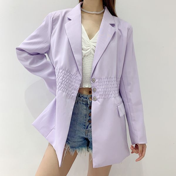 korea 2020 autumn slim purple suit coat jacket loose casual solid color cotton slim girl female women's 0i7k, White;black
korea 2020 autumn slim purple suit coat jacket loose casual solid color cotton slim girl female women's 0i7k, White;black