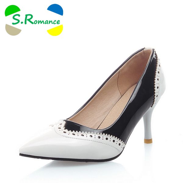 s.romance plus size 34-43 fashion elegant pointed toe thin high heel women shoes women's pumps black white red sh163
s.romance plus size 34-43 fashion elegant pointed toe thin high heel women shoes women's pumps black white red sh163